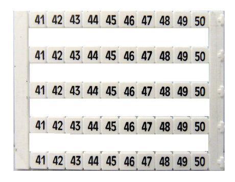Markierungsetiketten DY 5 bedruckt von "41-50" (5-mal)