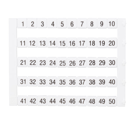 Markierungsetiketten DY 5 bedruckt von "1-50" (1-mal)