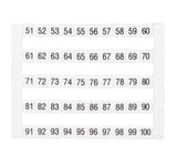 Markierungsetiketten DY 5 bedruckt von "51-100" (1-mal)