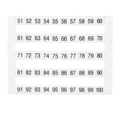 Markierungsetiketten DY 5 bedruckt von "51-100" (1-mal)