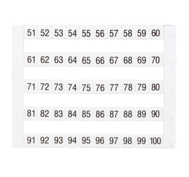 Markierungsetiketten DY 5 bedruckt von "51-100" (1-mal)