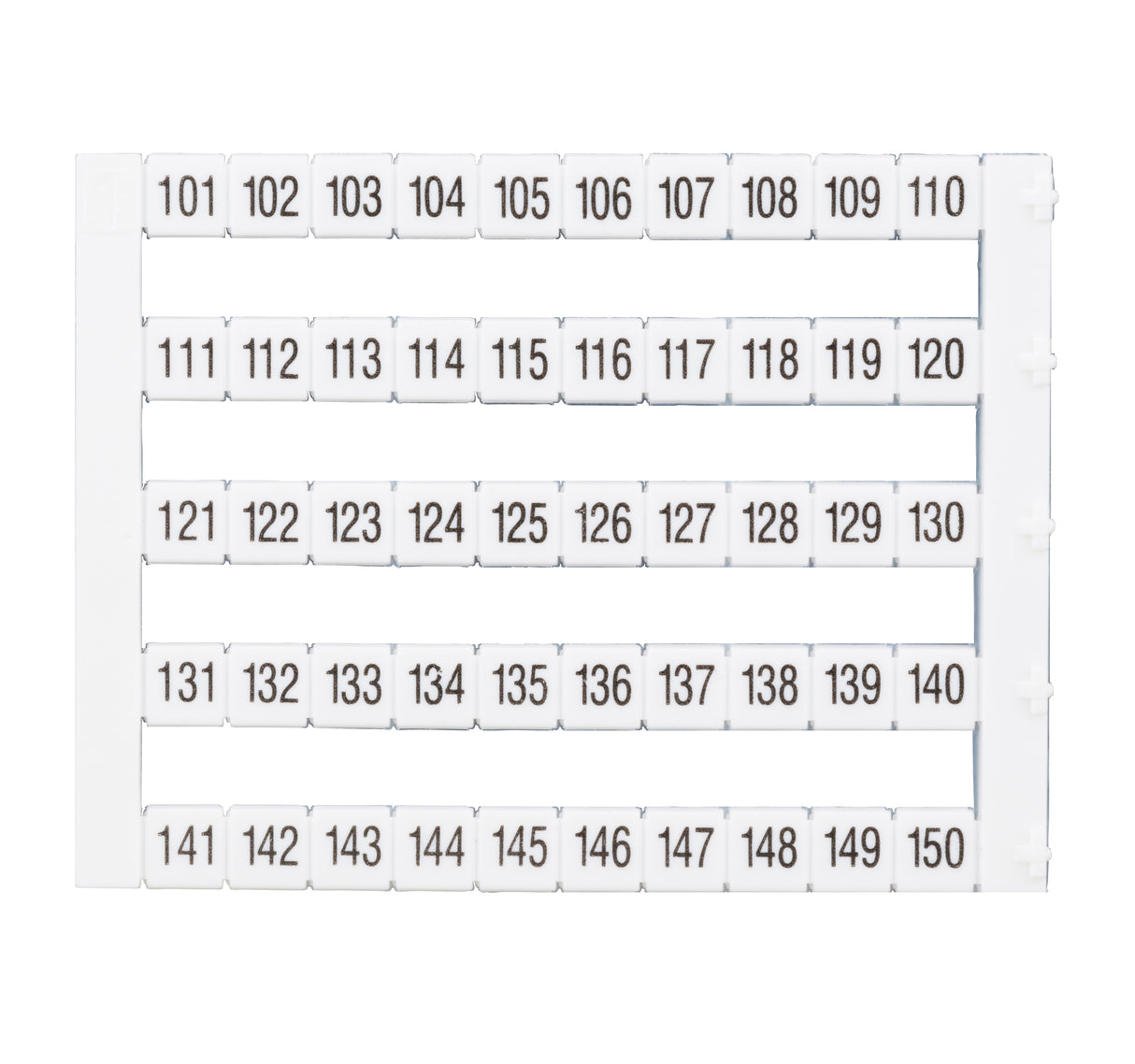 Markierungsetiketten DY 5 bedruckt von "101-150" (1-mal)