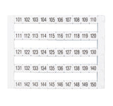 Markierungsetiketten DY 5 bedruckt von "101-150" (1-mal)