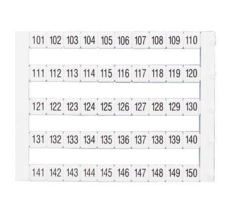 Markierungsetiketten DY 5 bedruckt von "101-150" (1-mal)