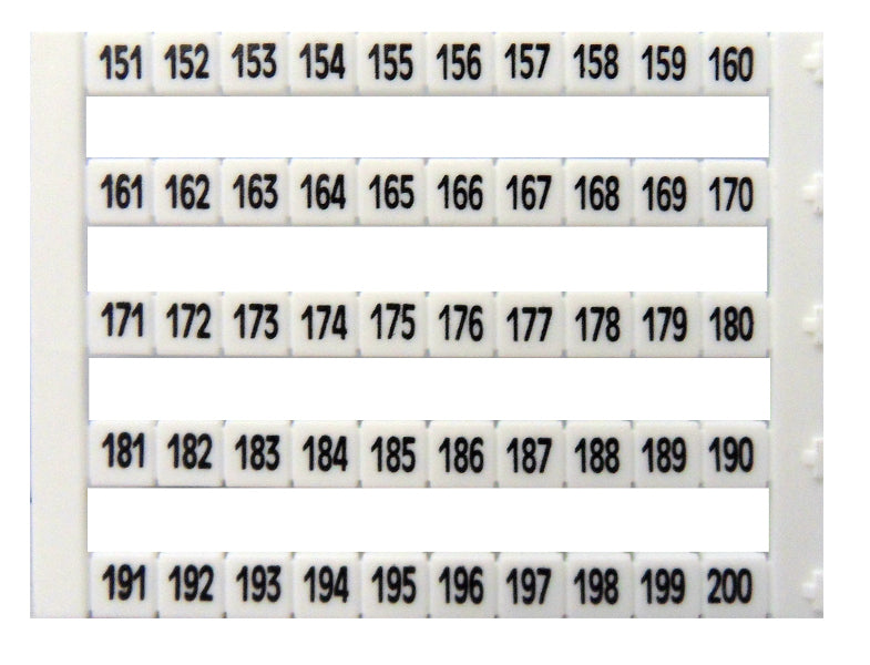 Markierungsetiketten DY 5 bedruckt von "151-200" (1-mal)