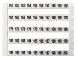 Markierungsetiketten DY 5 bedruckt von "151-200" (1-mal)