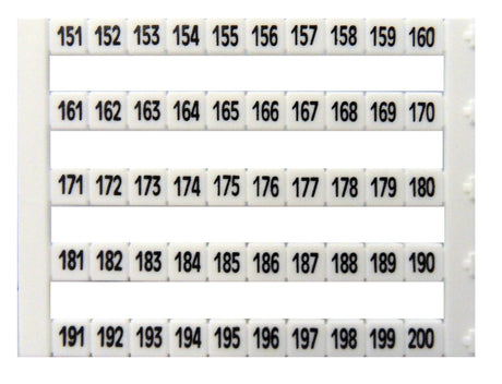 Markierungsetiketten DY 5 bedruckt von "151-200" (1-mal)