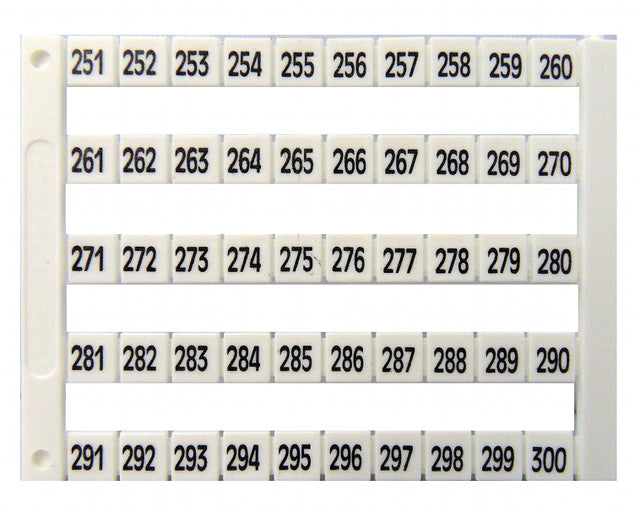 Markierungsetiketten DY 5 bedruckt von "251-300" (1-mal)