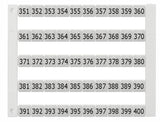 Markierungsetiketten DY 5 bedruckt von "351-400" (1-mal)