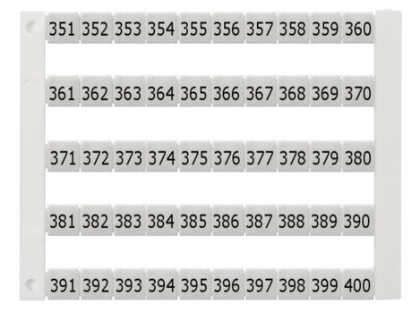 Markierungsetiketten DY 5 bedruckt von "351-400" (1-mal)