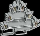 Federkraft-Dreistockklemme HLD.2 grau, 2,5mm²