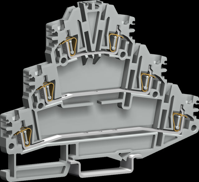 Federkraft-Dreistockklemme HLD.2 grau, 2,5mm²