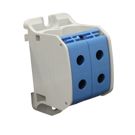 Foto: Aluminium / Kupfer Klemme, 1-polig, Doppel 50mm² blau