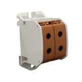 Foto: Aluminium / Kupfer Klemme, 1-polig, Doppel 50mm² braun