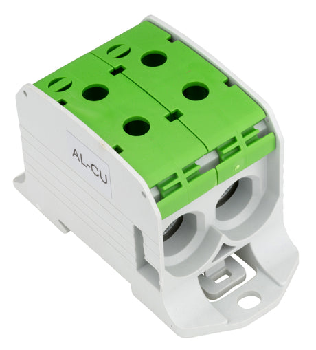 Aluminium / Kupfer Klemme, 1-polig, Doppel 95mm² grün
