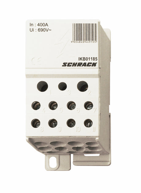 Anschlussblock, 1-polig,400A,1x185mm²,2x35mm²,5x16 + 4x10mm²