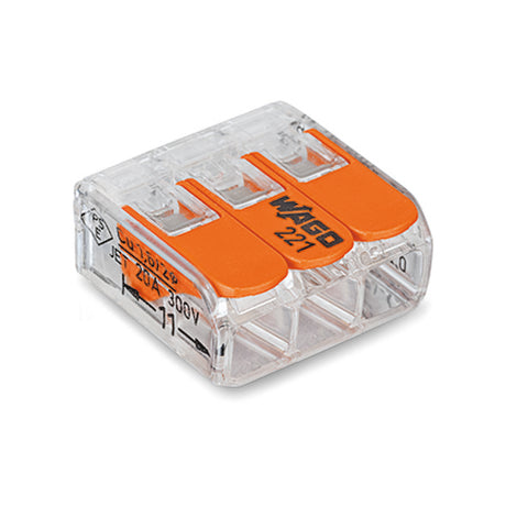 Wago-Verbindungsklemme 3 x 0,2-4 mm² Serie 221
