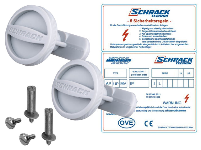 Beipack M2000 Set UP ab 28 Modulhöhen RAL9016 2 Drehriegel