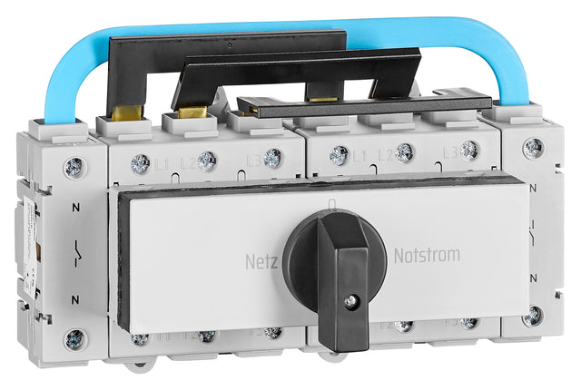 Umschalter Netz-0-Notstrom, Reiheneinbau, 4-polig, 125A