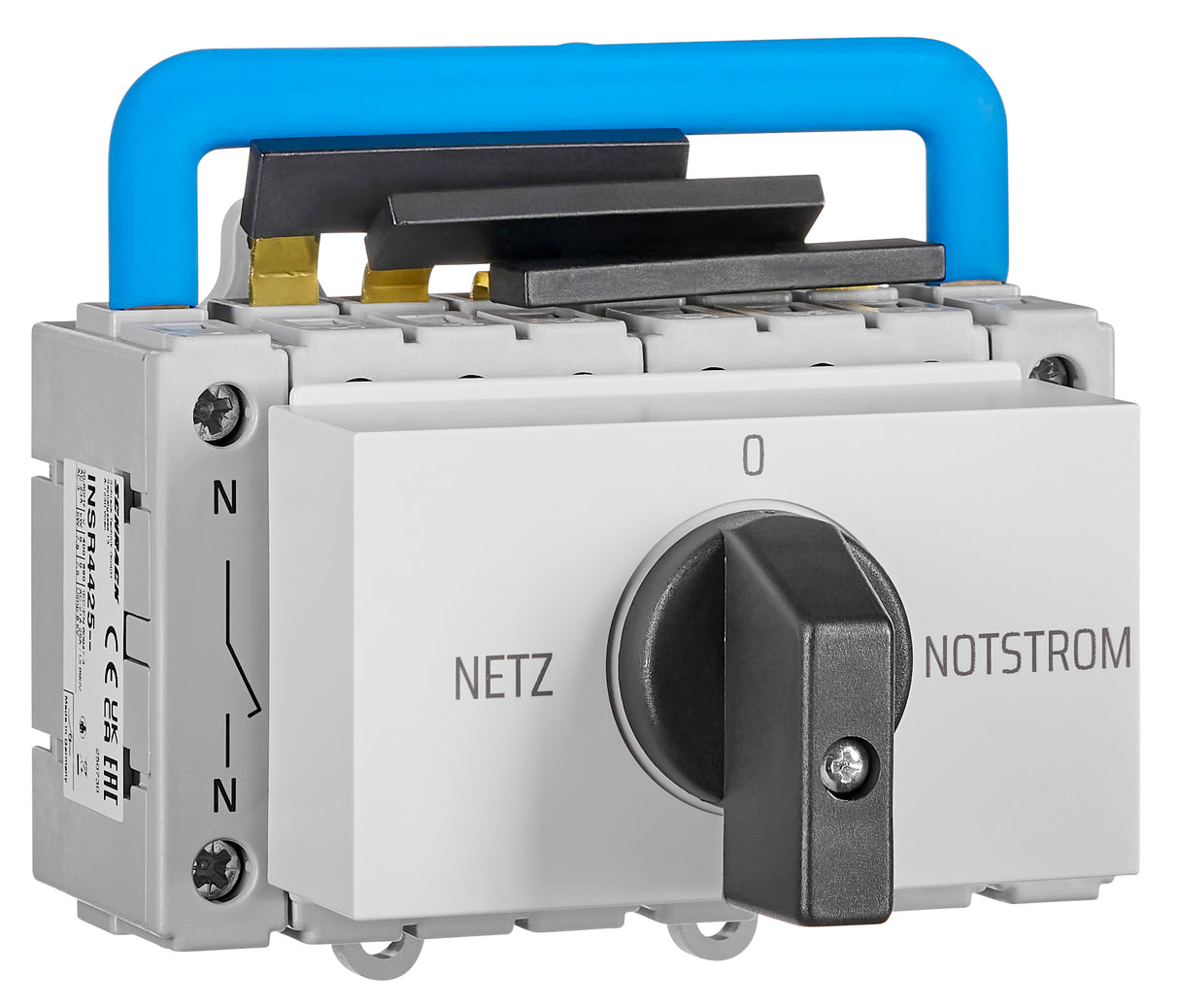 Umschalter Netz-0-Notstrom, Reiheneinbau, 4-polig, 25A