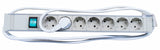 19" Netzleiste 7xSchuko mit Ein/Aus-Schalter, PVC, 1.25HE