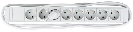Foto: 19" Netzleiste 8xSchuko, Profil PVC 1.25HE