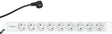 Foto: 19" Netzleiste 9xUTE, Profil ALU 1HE, 2m-Kabel, RAL7035