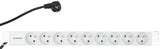 Foto: 19" Netzleiste 9xUTE, Profil ALU 1HE, 2m-Kabel, RAL7035