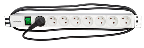 Foto: 19" Netzleiste 8xUTE, Schalter, Profil ALU 1HE, 2m-Kabel