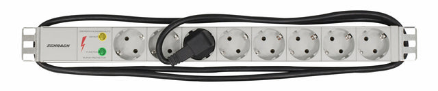 Foto: 19" Netzleiste 8xSchuko mit Überspannungsschutz, ALU 1HE