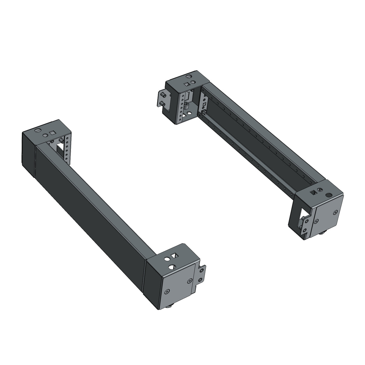 Sockel Tiefenteile (Paar) T=400 H=100mm Edelstahl RAL7046