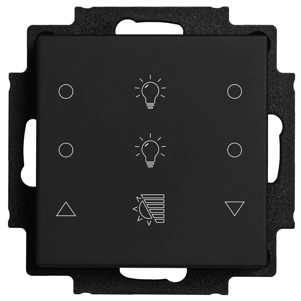 Tastsensor 3-fach, Raumthermostat mit Licht-/Rolll. Icons,sw