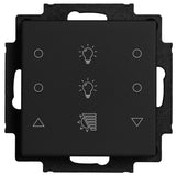 Tastsensor 3-fach, Raumthermostat mit Licht-/Rolll. Icons,sw