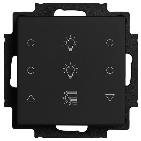 Tastsensor 3-fach, Raumthermostat mit Licht-/Rolll. Icons,sw