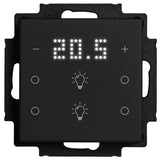 Tastsensor 2-fach,Raumthermostat mit Anzeige Licht Icons, sw