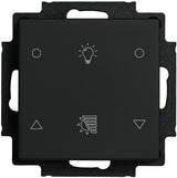 Tastsensor 2-fach, Raumthermostat mit Licht-/Rolll. Icons,sw