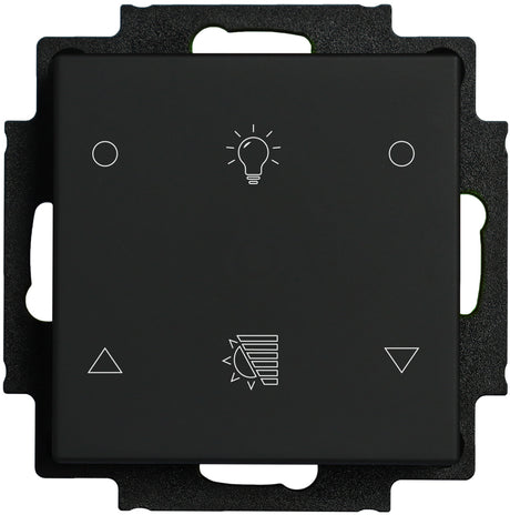 Tastsensor 2-fach, Raumthermostat mit Licht-/Rolll. Icons,sw