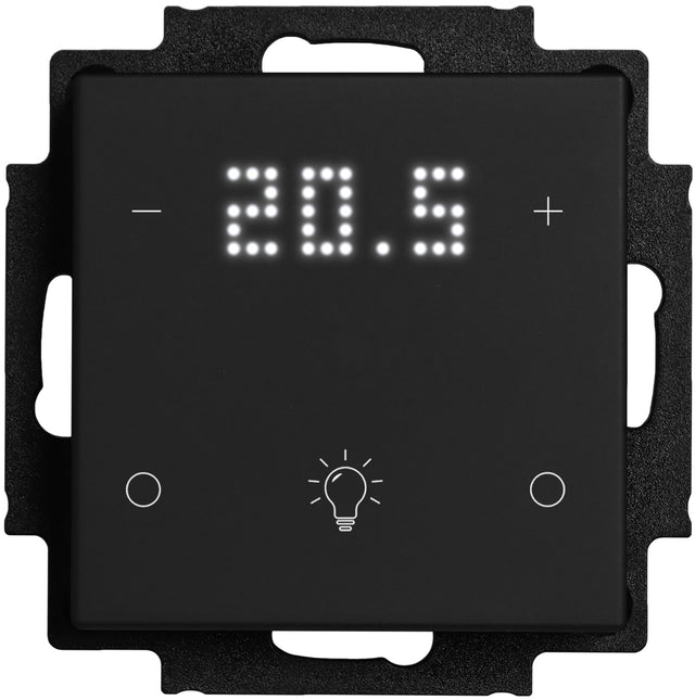 Tastsensor 1-fach, Raumthermostat mit Anzeige und Icons, sw