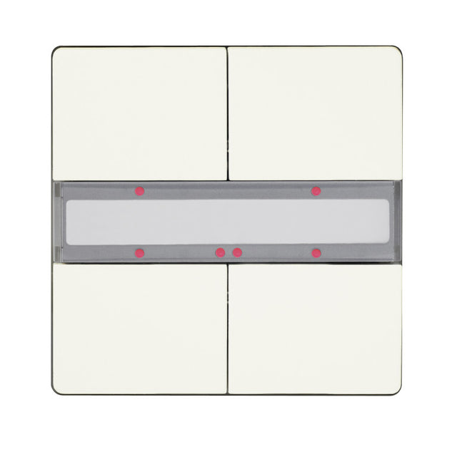 Taster 2-fach mit Status-LED, DELTA style, titanweiß