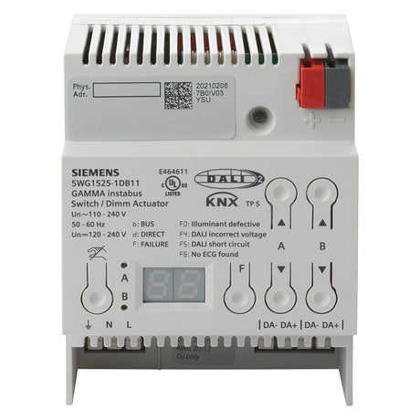 Schalt-/Dimmaktor, 2 x DALI, 20 EVG pro Ausgang