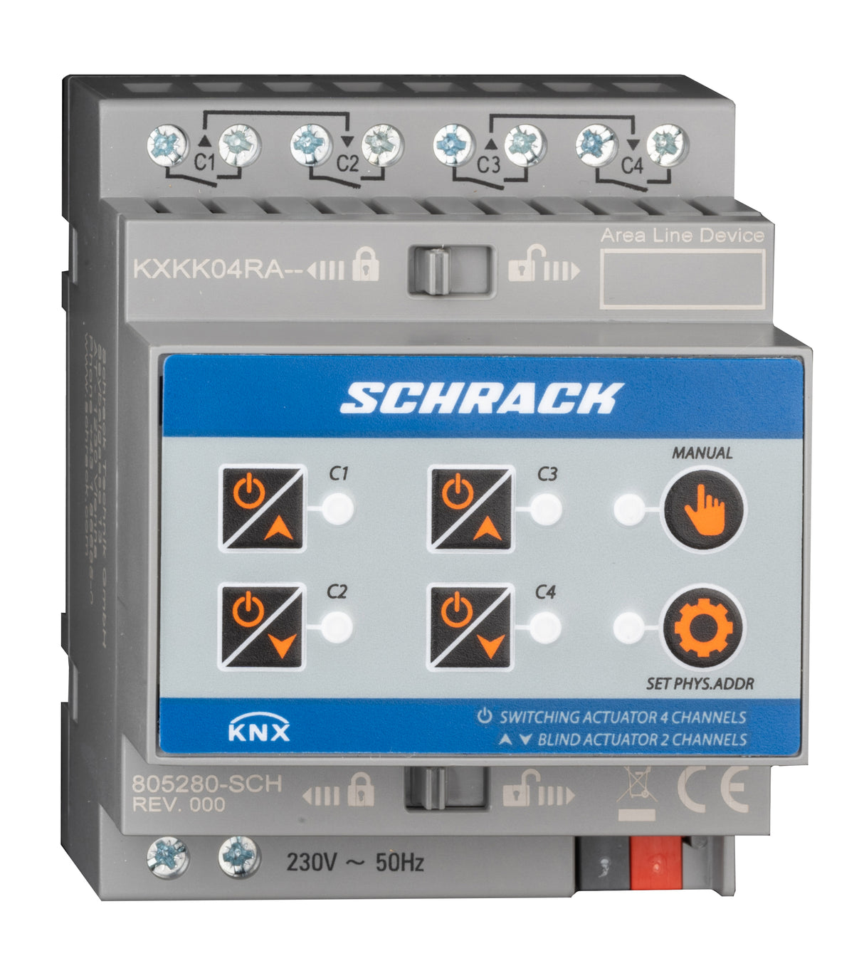 KNX Kombi-Schalt-/Jalousieaktor, 4/2-fach, 16A, 230V AC