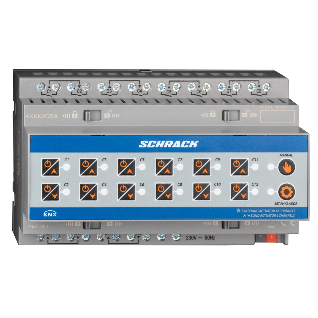 KNX Kombi-Schalt-/Jalousieaktor, 12/6-fach, 16A, 230V AC