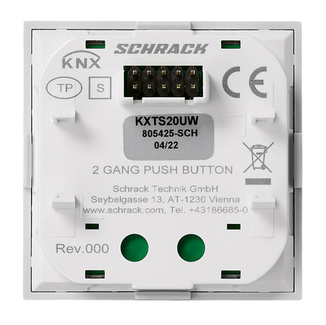 KNX Tastsensor 2-fach mit Status-LED, Weiß