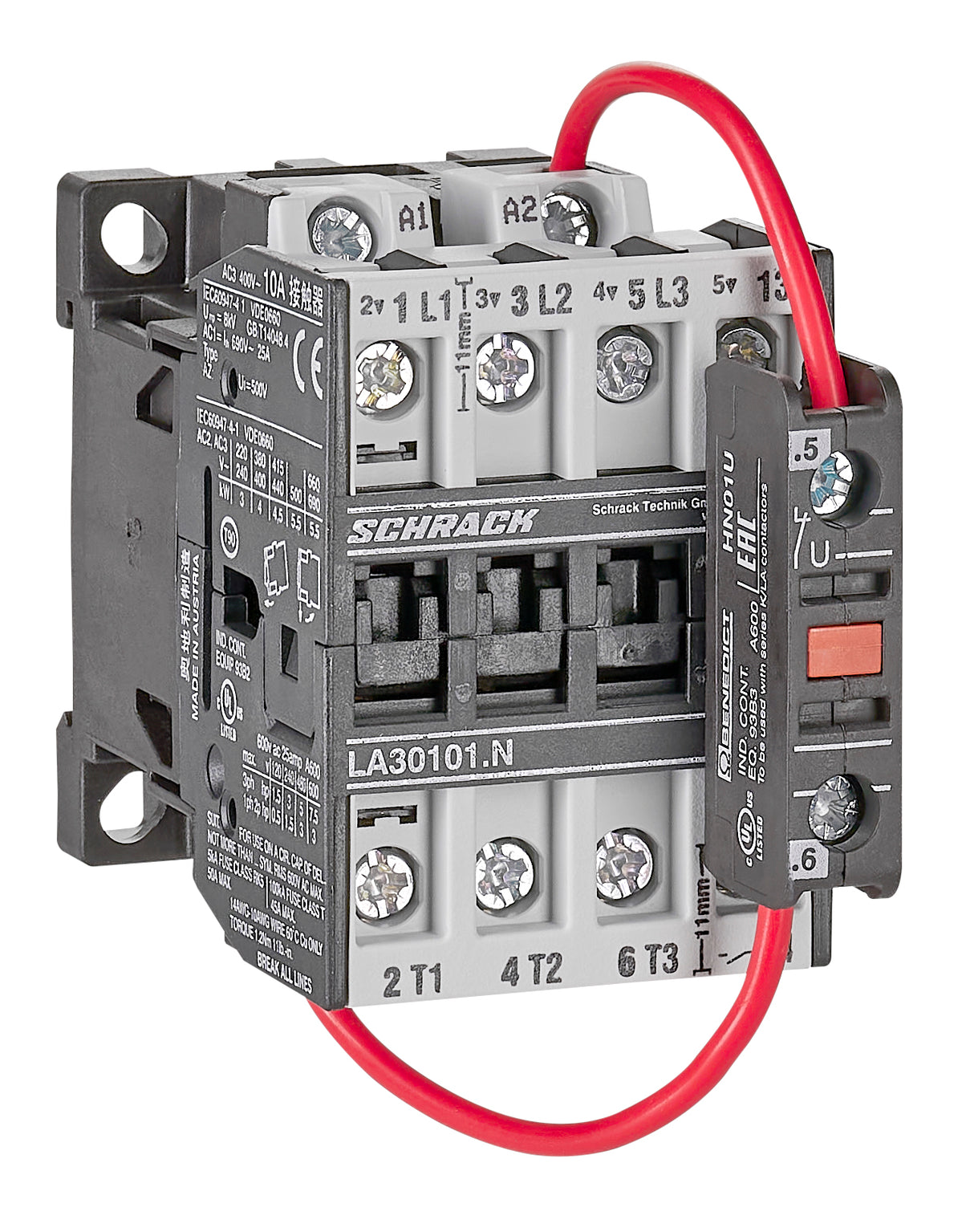 Leistungsschütz, 4kW, 10A AC3, 25A AC1, 3polig, 1S, 24VDC