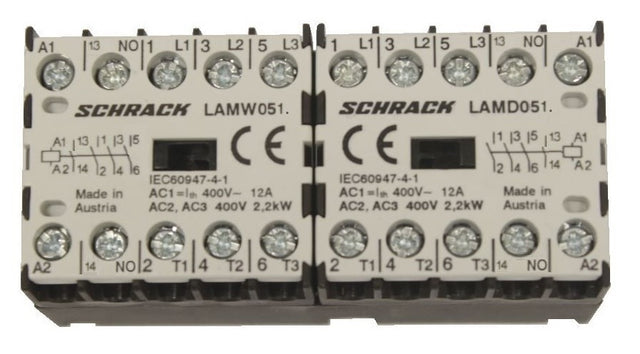 Foto: Mikro-Wendeschützkombination mech. verriegelt, 2,2kW, 400VAC