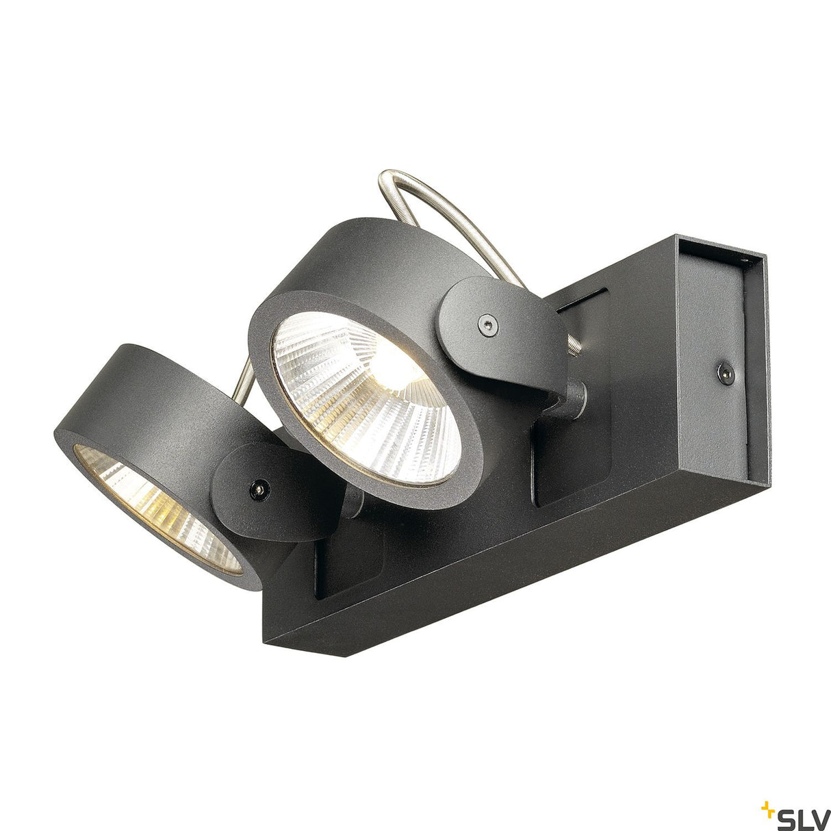 KALU LED 2 Wand- und Deckenleuchte, schwarz, 3000K, 60°