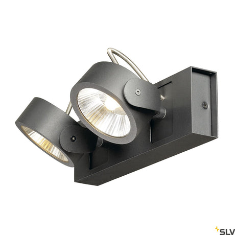 KALU LED 2 Wand- und Deckenleuchte, schwarz, 3000K, 60°