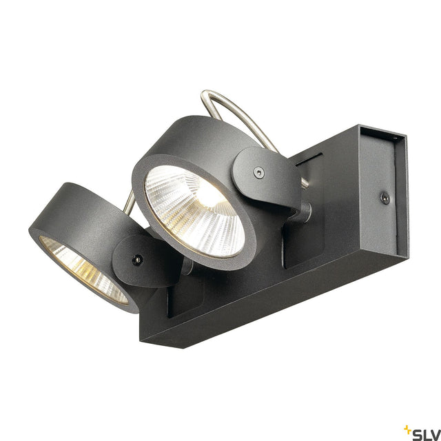 KALU LED 2 Wand- und Deckenleuchte, schwarz, 3000K, 60°
