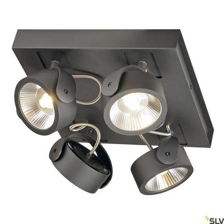 KALU LED 4 Wand/Deckenleuchte,square,3000K,60° schwarz