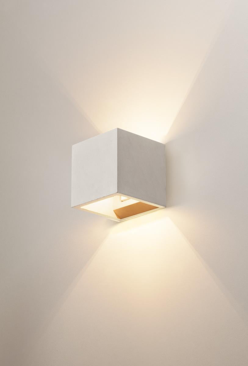 SOLID CUBE Wandleuchte, QT14, grau, max. 25W